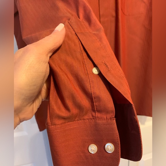 Van Heusen Mens Regular Fit Dress Shirt, 17 1/2, 34/35, Rust , Like New - Picture 5 of 14